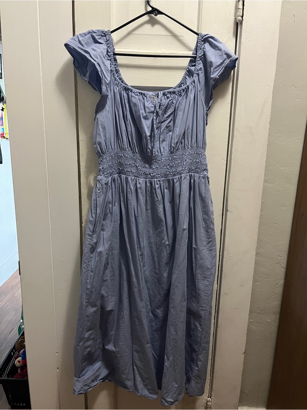 Universal Thread Light Blue Elastic Waist Midi Dress